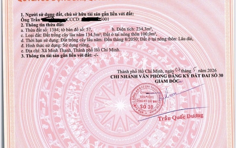 Bán đất xã Minh Thạnh - Thành phố Hồ Chí Minh -----