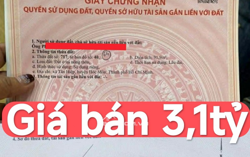 ĐẤT ĐẸP GIÁ RẺ CÒN SÓT LẠI NGAY TRUNG TÂM HÀNH CHÍNH XÃ HÓC MÔN