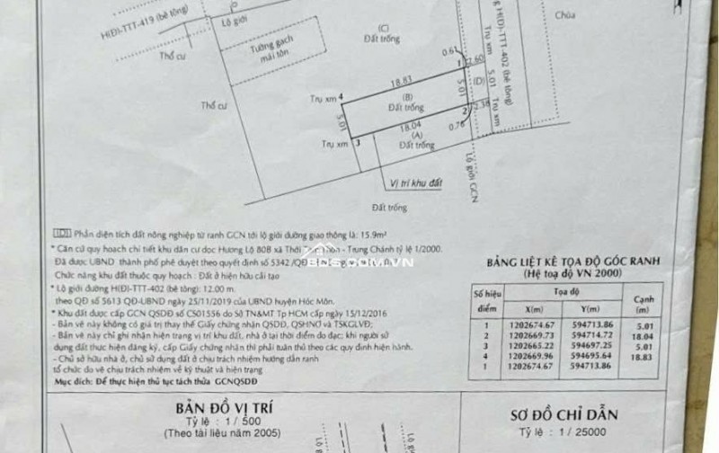 ĐẤT ĐẸP GIÁ RẺ CÒN SÓT LẠI GẦN CHỢ BA BẦU HÓC MÔN GIÁP QUẬN 12