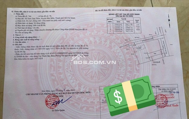 ĐẤT ĐẸP GIÁ RẺ CÒN SÓT LẠI GẦN CHỢ BA BẦU HÓC MÔN GIÁP QUẬN 12