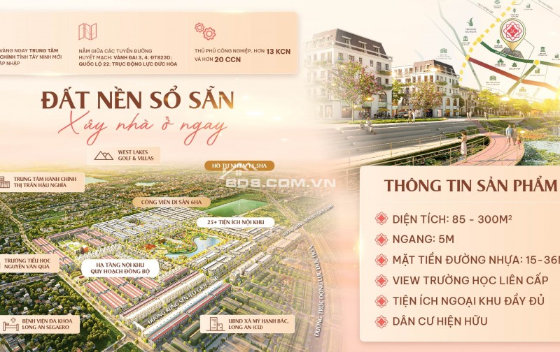 Đất nền sổ sẵn tại Long An, pháp lý hoàn chỉnh, nhận đất xây nhà ngay, chỉ từ 2,1 tỷ/nền