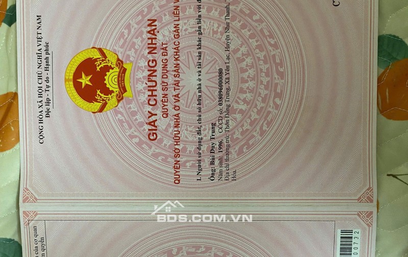 Cần bán 187.5m2 đất thổ cư ở Yên Lạc, Như Thanh, Thanh Hoá