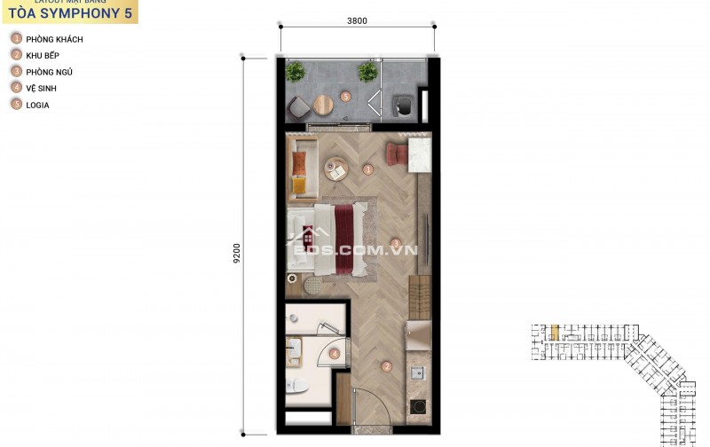 SYMPHONY 5 - Booking chiết khấu ngay 5%, Studio chỉ 2,13 tỷ | Cho thuê 18-20tr/tháng