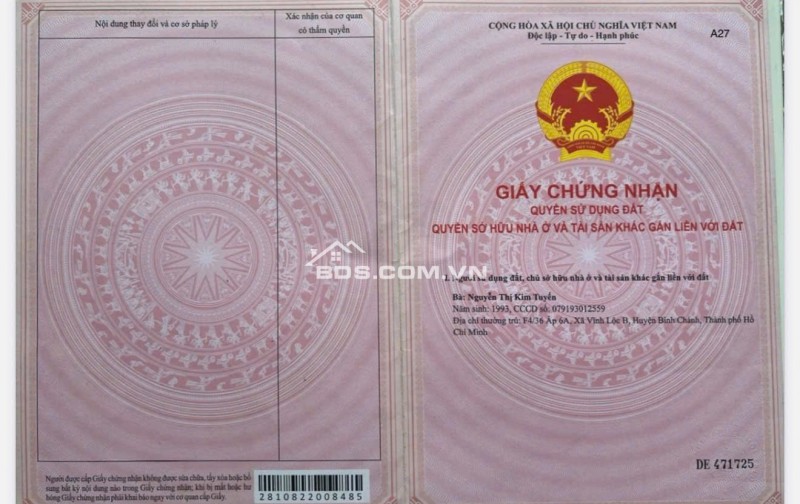 Đất Chính Chủ Cạnh Công Viên TT Cần Đước- giá chỉ 650tr