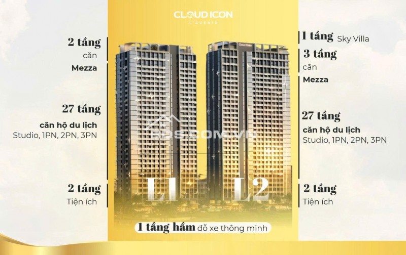 Cloud Icon L'Avenir tuyệt tác căn hộ chạm biển-biểu tượng cao tầng ven biển đầu tiên ở Đông Đắk Lắk