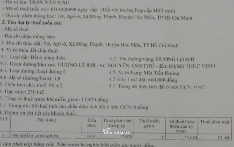 BÁN NHÀ TẠI TRỊNH THỊ DỐI - 57.5M2 CCVB CHỈ 1TỶ370. LH:0865189350.
