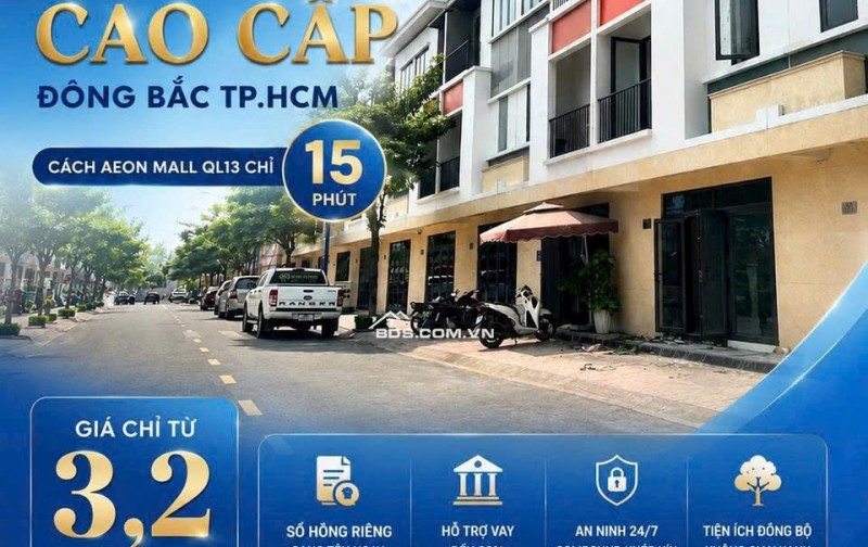 NHÀ PHỐ SỔ SẴN COMPOUND CAO CẤP TP.HCM - 15 phút tới AEON MALL: 3,2 TỶ. Vũ 0933910039