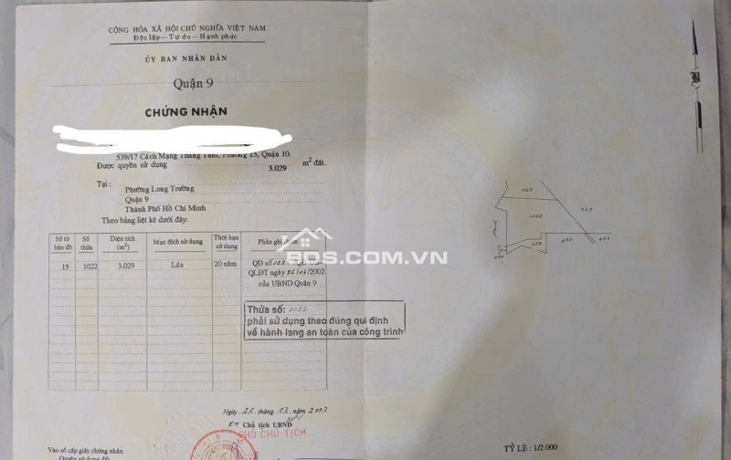 CẦN BÁN 3000M2 ĐẤT NÔNG NGHIỆP TP THỦ ĐỨC, GIÁ 5 TỶ 1 CÔNG. LH:0918372372.