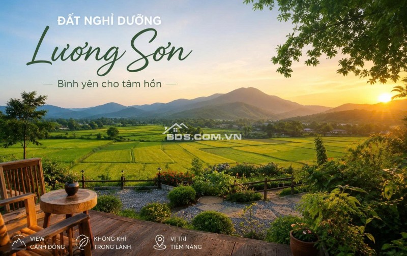 NHỈNH 3 TỶ! SỞ HỮU 1000M2 ĐẤT THỔ CƯ VÀ VƯỜN, TRUNG TÂM THỊ TRẤN LƯƠNG SƠN, VIEW CÁNH ĐỒNG TRIỆU $