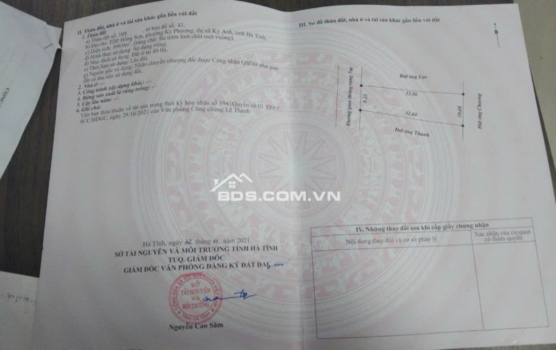 Bán gấp lô đất đẹp,FULL thổ cư,chỉ 5tr/m,trung tâm thị xã Kỳ Anh, Hà Tĩnh- Giá tốt đầu tư,0981888335