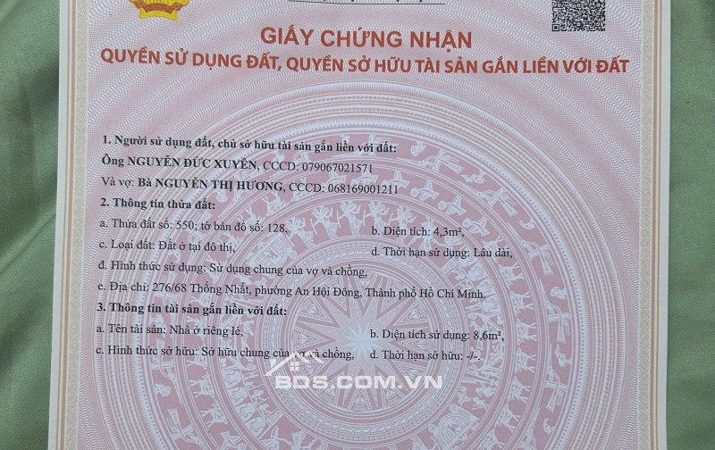NHÀ BÁN CHÍNH CHỦ 2,4 TỶ 31m2 hẻm xe hơi, gần trung tâm và các tiện ích công cộng