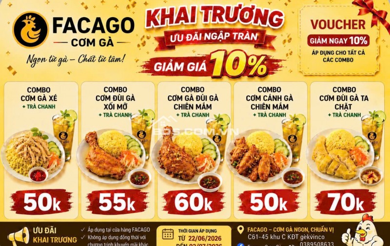 ĐẾN VỚI: FACAGO – CƠM GÀ NGON CHUẨN VỊ - TẠI DƯƠNG NỘI HN.  ĐẶT MÓN LH:0389508633 – 0395938654.