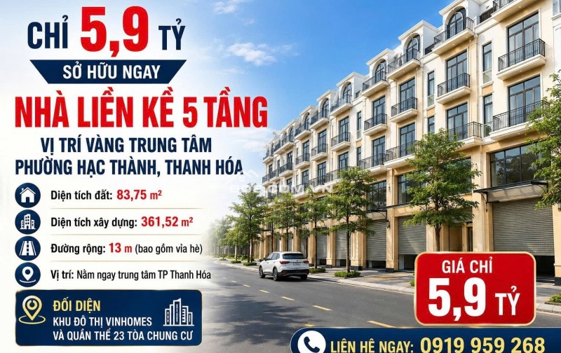 LIỀN KỀ, SHOPHOUSE CUỐI CÙNG - CENTRAL RIVERSIDE. NHÀ TRUNG TÂM, KHAI THÁC NGAY.  CĐT: 09666 343 969