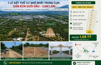 Đất nền thổ cư kcn Suối Dầu, Cam Lâm