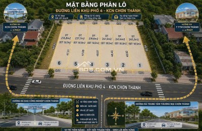 Chỉ với 379tr sở hữu lô đất 250m2 ngay mặt tiền đường CAo Bá Quát-Chơn Thành