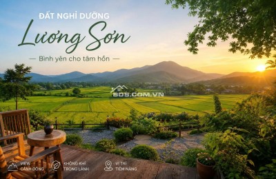 NHỈNH 3 TỶ! SỞ HỮU 1000M2 ĐẤT THỔ CƯ VÀ VƯỜN, TRUNG TÂM THỊ TRẤN LƯƠNG SƠN, VIEW CÁNH ĐỒNG TRIỆU $