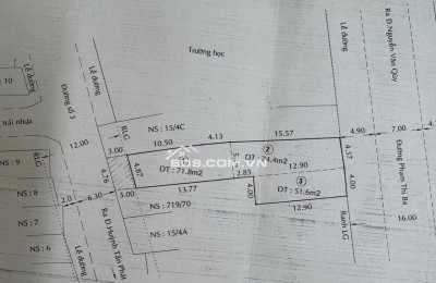 Bán đất tại Phạm Thị Ba, Phường Phú Thuận Q7. Dt 4x13 + 4x18+ 4,37x16m