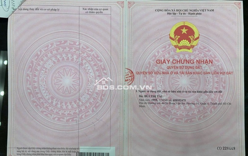 Bán nhà 414/28/9 Đoàn Văn Bơ, P.Khánh Hội, TPHCM. 99m2 SHR chỉ 9.8 tỷ. Lh: 0917873287