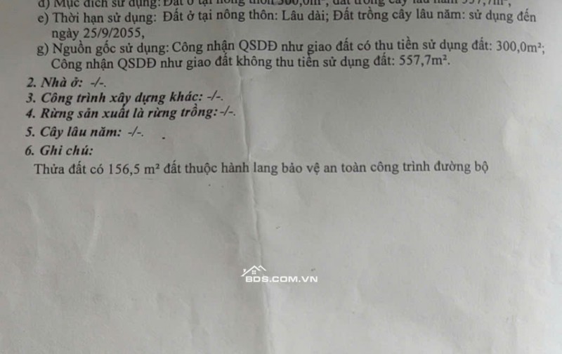 BÁN ĐẤT XÃ BÌNH ĐẠI, VĨNH LONG, DT 857,7M2 SHR CHỈ 3.5 TỶ. LH:0822926269