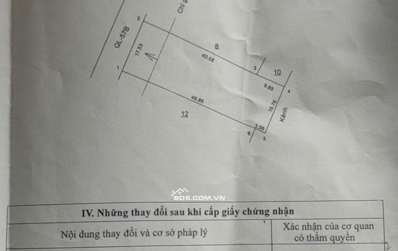BÁN ĐẤT XÃ BÌNH ĐẠI, VĨNH LONG, DT 857,7M2 SHR CHỈ 3.5 TỶ. LH:0822926269