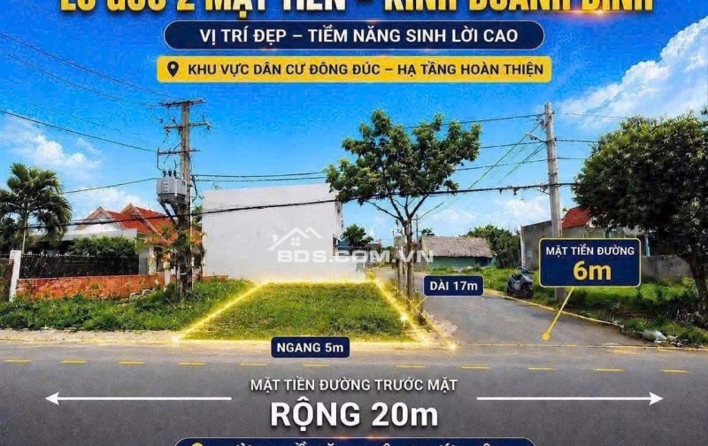 Chính chủ bán Lô góc 2 mặt tiền đường nhựa 20m .
