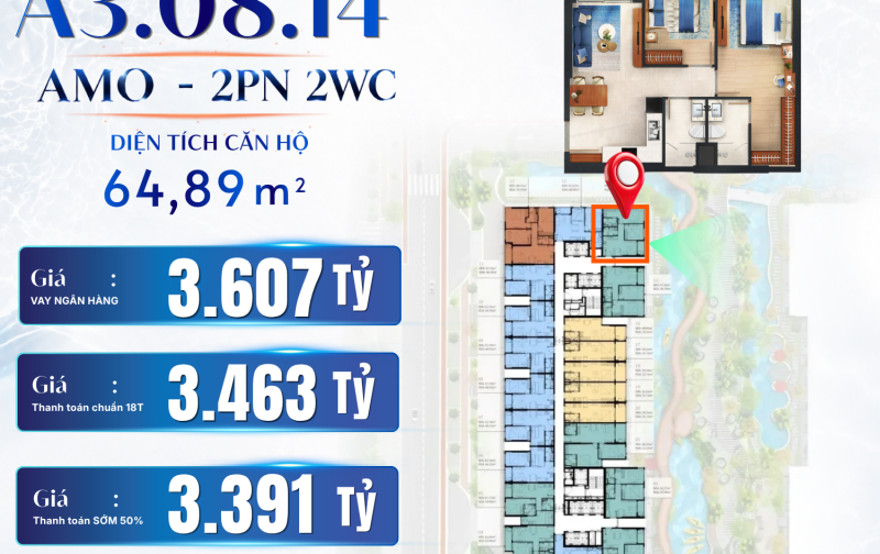  Cần bán căn 2PN góc diện tích 64,89 m2 của CĐT Mitsubishi tại Thuận An | Thanh toán trước 5%