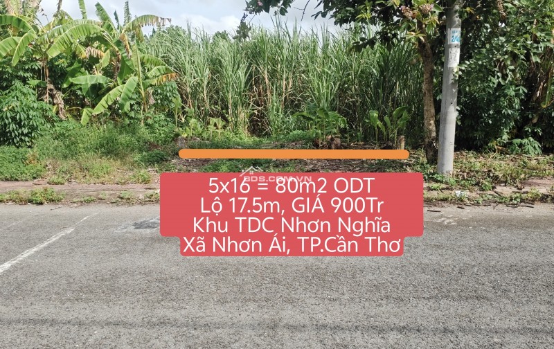NỀN MẶT TIỀN THỔ CƯ RẺ, DS2 KHU TDC NHƠN NGHĨA, XÃ NHƠN ÁI, TP.CẦN THƠ