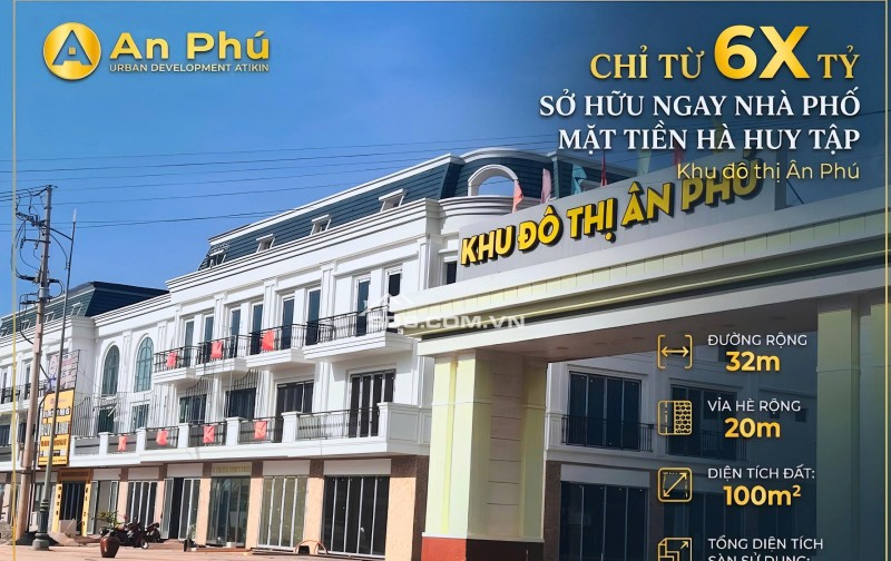 Nhà phố tại khu đô thị Ân Phú, mặt tiền đường Hà Huy Tập rộng 32m