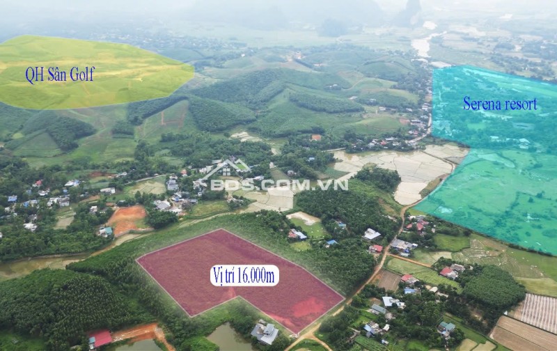 bán đất nghỉ dưỡng 1,6HA. 600k/m2. bám đường bê tông 50m, gần nghỉ dưỡng serena