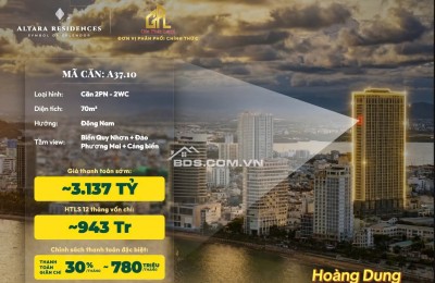 MÃ CĂN 37-10 ALTARA RESIDENCES CĂN HỘ BIỂN QUY NHƠN