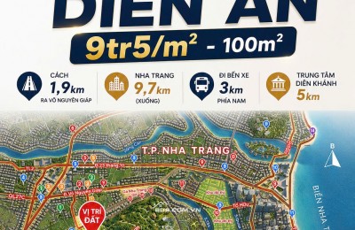 9TR5/M2 - CHỈ CÒN 2 LÔ CUỐI CÙNG – ĐẤT DIÊN AN - TÂY NHA TRANG