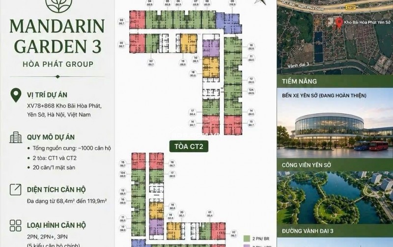 CHÍNH THỨC NHẬN BOOKING MANDARIN GARDEN 3 YÊN SỞ - TẬP ĐOÀN HÒA PHÁT
