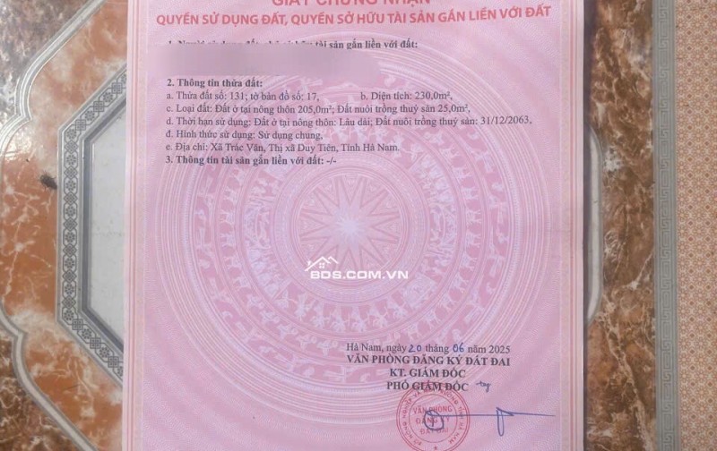SIÊU PHẨM ĐẦU TƯ - BÁN 2 MẢNH ĐẤT VÀNG ĐỐI DIỆN CỔNG KCN TRÁC VĂN - PHƯỜNG DUY TIÊN