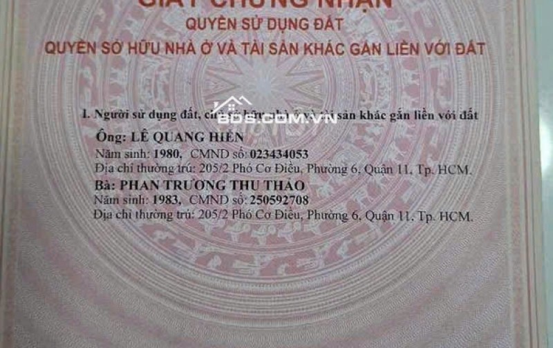 Bán nhà hẻm 1 trệt 1 lầu 2/12 Nguyễn Sĩ Cố P15 Quận 8