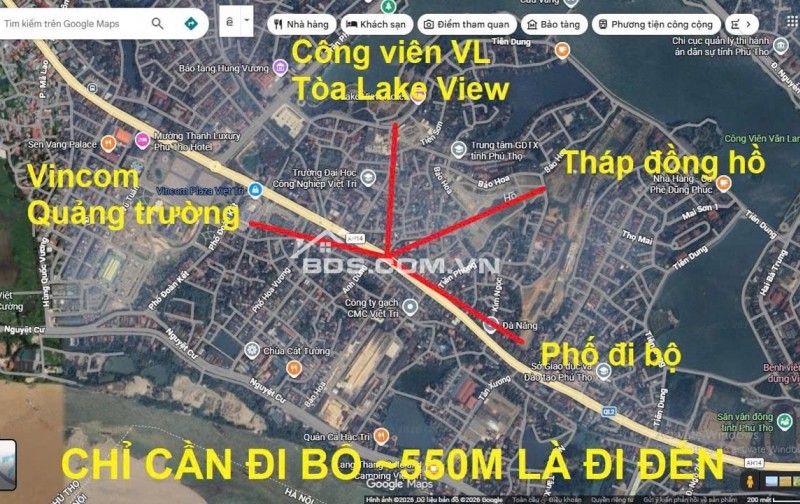 Bán mảnh đất có nhà mặt đường đại lộ Hùng Vương, Tiên Cát, Việt Trì, Phú Thọ.