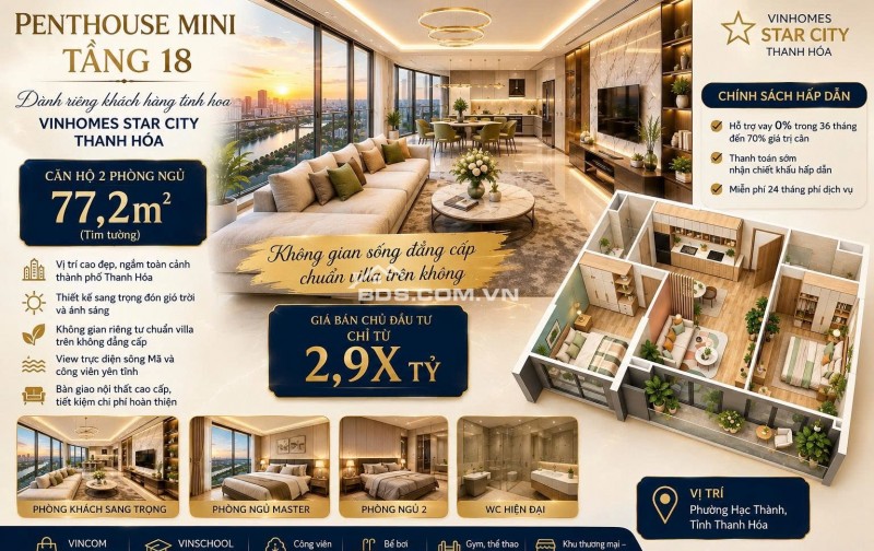 Do chuyển công tác nên cần bán căn penthouse tầng 18