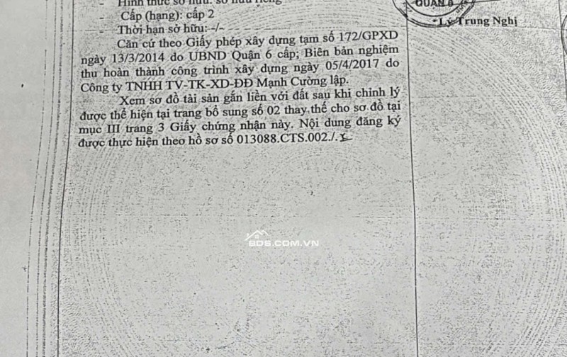 Bán nhà 2 MT đường Minh Phụng - Phường 5 - Quận 6 - TP HCM