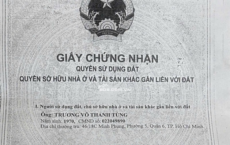 Bán nhà 2 MT đường Minh Phụng - Phường 5 - Quận 6 - TP HCM