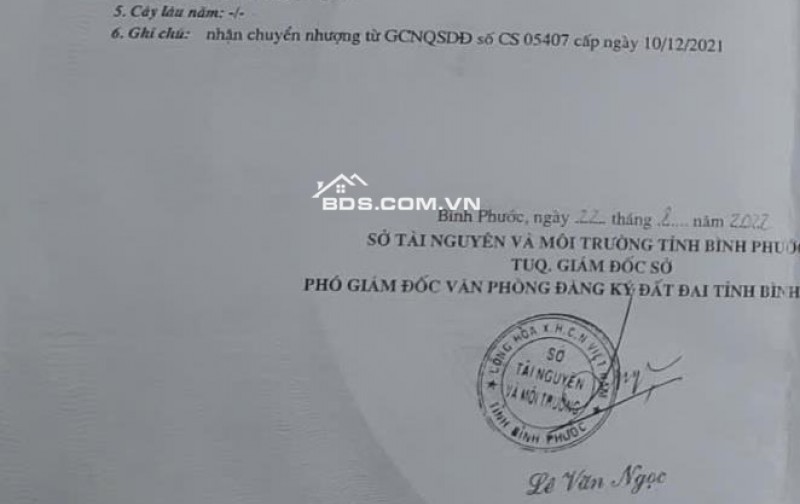 Bán đất Đường Tỉnh 754, xã Lộc Thành Huyện Lộc Ninh tỉnh Bình Phước