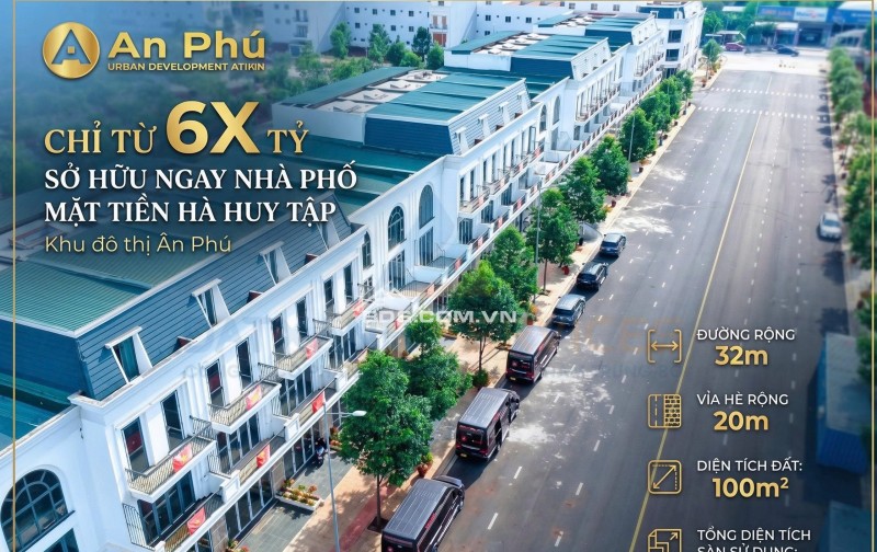 Nhà phố khu đô thị Ân Phú, măt tiền Hà Huy Tập, vị trí đẹp, KD tốt.