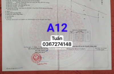 Cần ra nhanh miếng đất vườn 618m2 ở phước thạnh Củ chi - HCM Giá 820 triệu