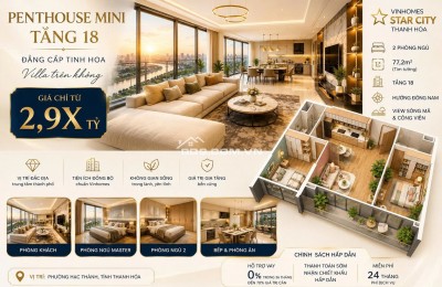 Do chuyển công tác nên gia đình cần bánh nhanh căn 2 phòng ngủ chung cư cao cấp Vinhome Thanh Hoá giá tốt nhất thị trường