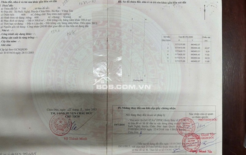 Đất đối diện cổng chợ mới KCN Châu Đức vị trí hiếm