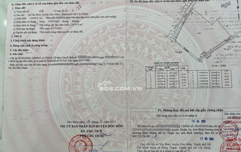 BÁN 13.479,9M² ĐẤT TRỒNG CÂY ĐÔNG THẠNH - HÓC MÔN - 2 MẶT TIỀN