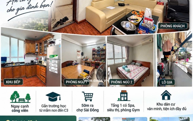  BÁN CĂN HỘ 62M² FULL NỘI THẤT TRUNG TÂM SÀI ĐỒNG GIÁ 3,5 TỶ