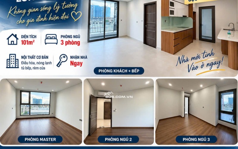  CHO THUÊ CHUNG CƯ KHAI SƠN LONG BIÊN CĂN 3 NGỦ  NHÀ MỚI TINH  101M²  12,5 TRIỆU/THÁNG