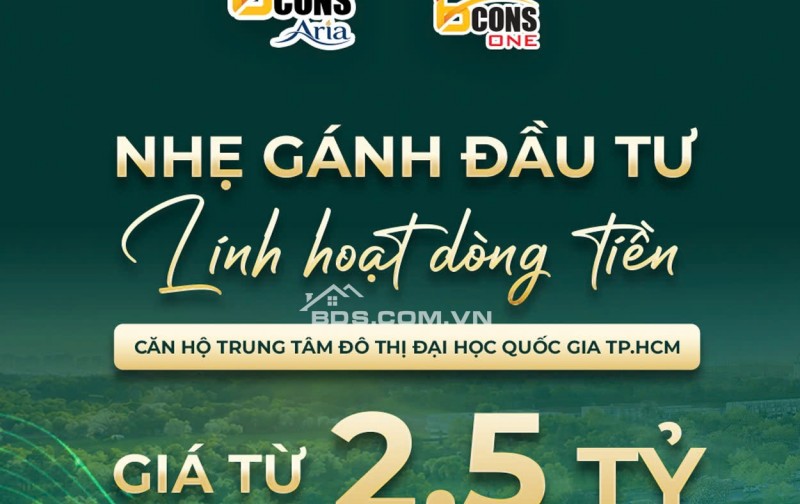BCONS ARIA – ĐẦU TƯ CĂN HỘ TẠI TP. HCM TỪ 130 TRIỆU VỐN BAN ĐẦU