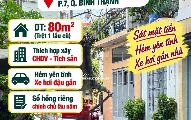 Bán nhà cũ 80m2 nở hậu hẻm 251 Lê Quang Định Bình Thạnh hạ 2tỷ còn 5.5tỷ