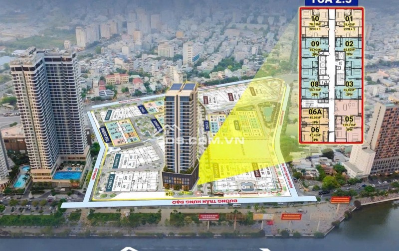 Capital Square nằm trên 4 mặt tiền đường View trực diện sông Hàn