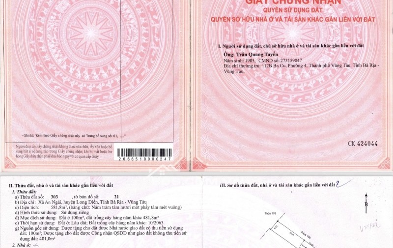 Chuyển nhượng và Bán  2 lô liền kề Mặt tiền khu trung tâm hiện hữu, mặt tiền đường Phan Đăng Lưu Phường Long Điền (2027)